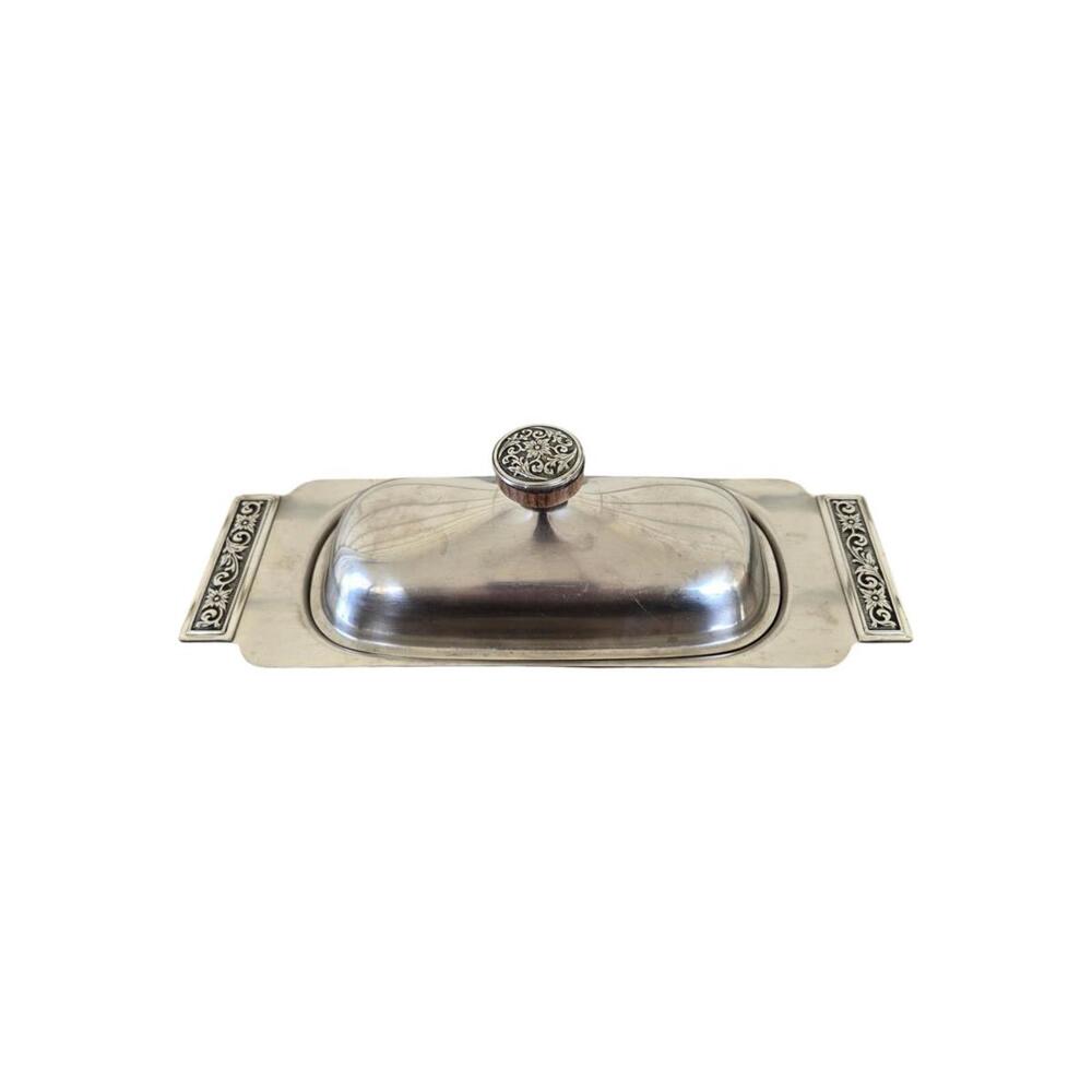 Vintage 1970s International Decorator Stainless 18/8 Di Lido Stick Butter Dish